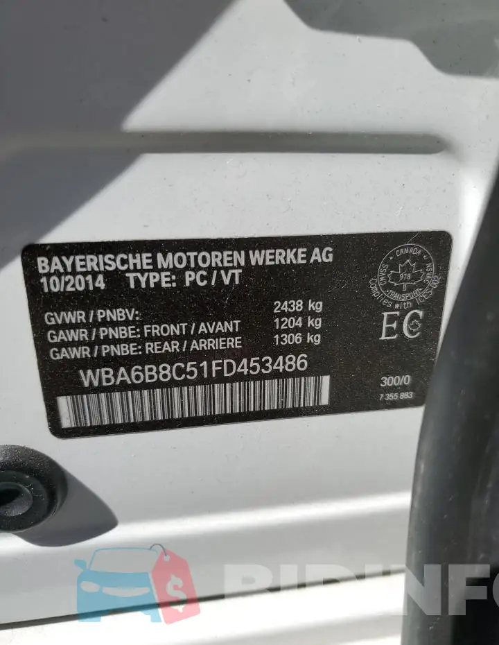WBA6B8C51FD453486 Photo# 12
