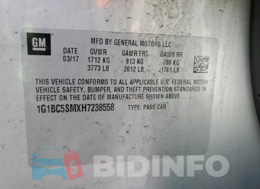 1G1BC5SMXH7238558 Photo# 12