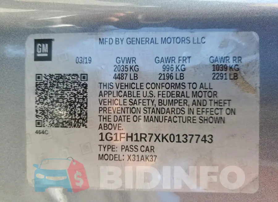 1G1FH1R7XK0137743 Photo# 12
