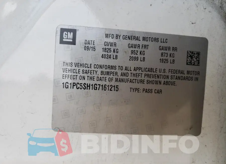 1G1PC5SH1G7161215 Photo# 13