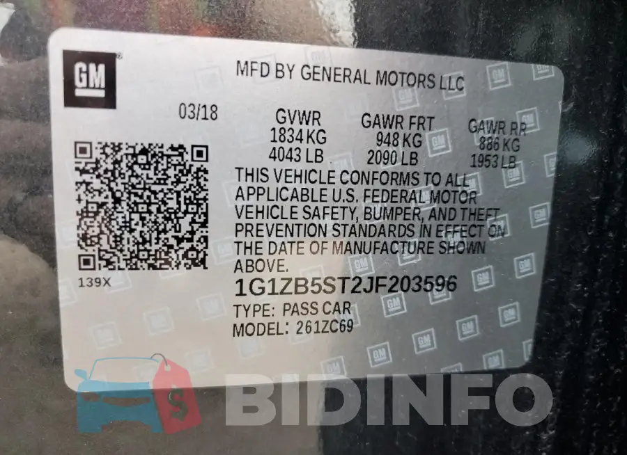 1G1ZB5ST2JF203596 Photo# 12