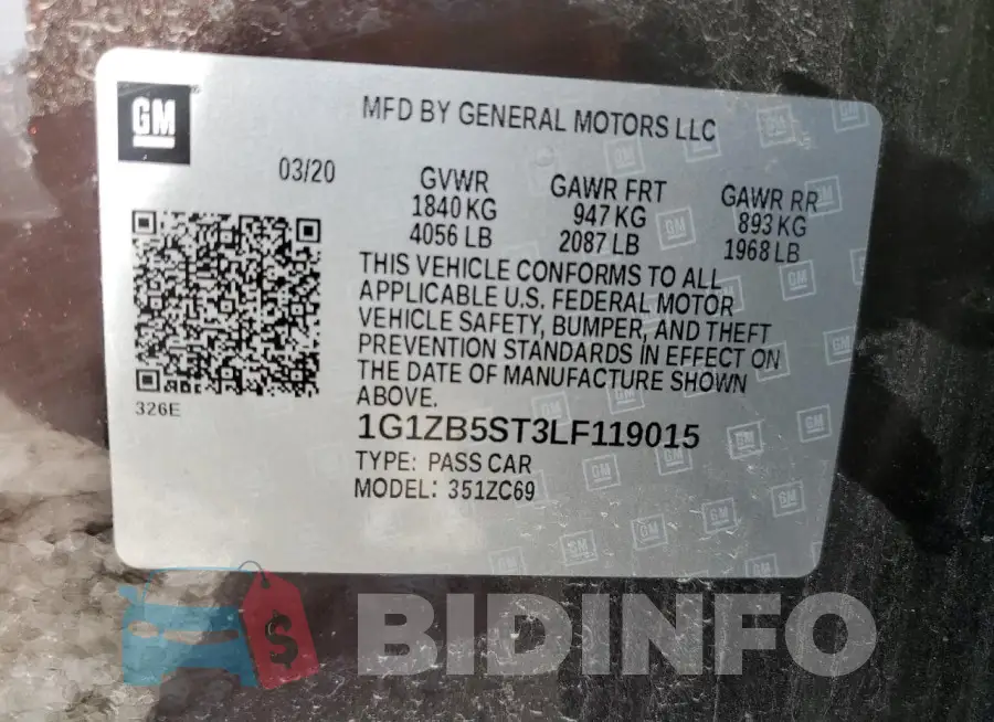 1G1ZB5ST3LF119015 Photo# 12