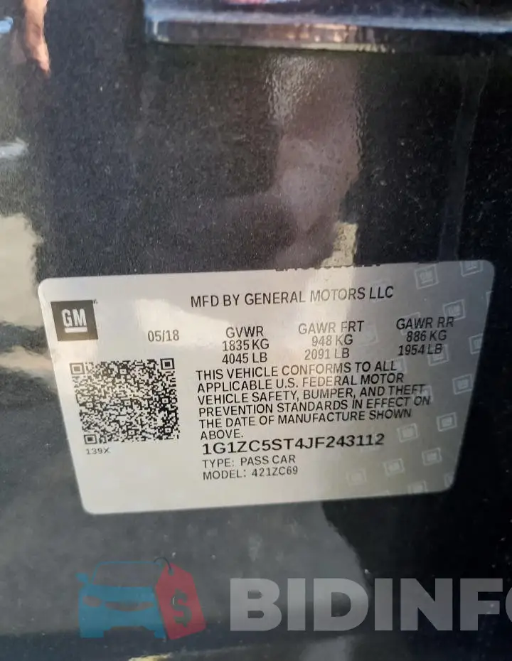 1G1ZC5ST4JF243112 Photo# 12