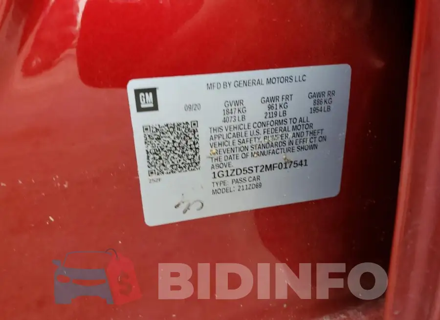 1G1ZD5ST2MF017541 Photo# 12