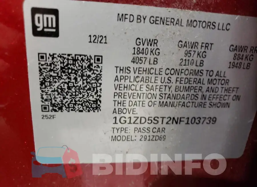 1G1ZD5ST2NF103739 Photo# 13