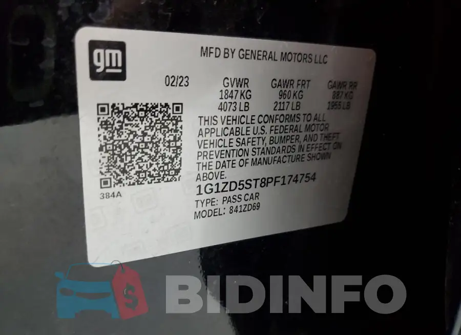 1G1ZD5ST8PF174754 Photo# 13