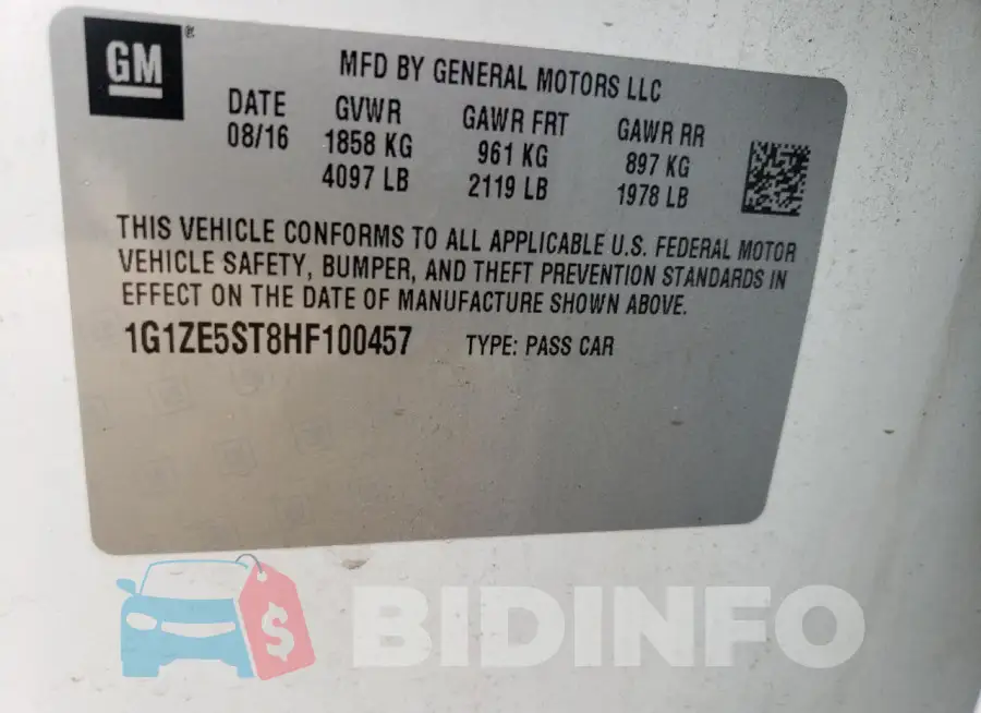 1G1ZE5ST8HF100457 Photo# 12