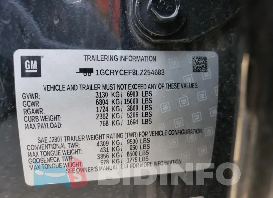 1GCRYCEF8LZ254683 Photo# 12