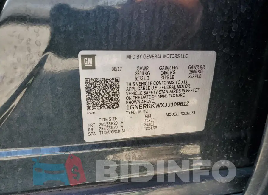 1GNERKKWXJJ109612 Photo# 13