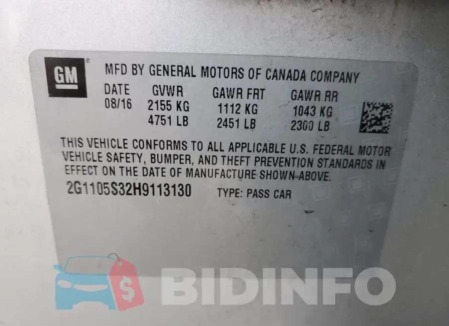 2G1105S32H9113130 Photo# 12
