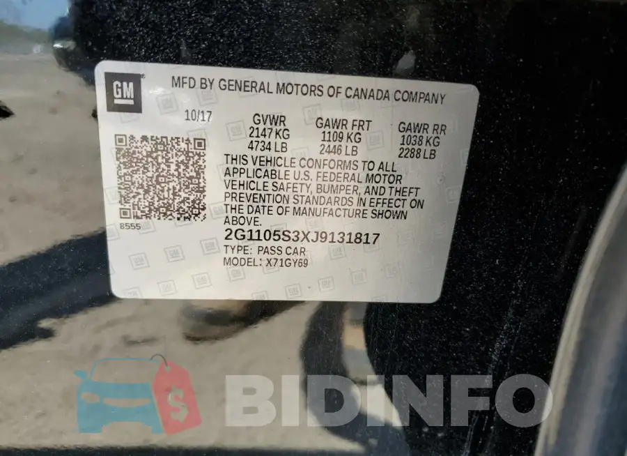 2G1105S3XJ9131817 Photo# 13
