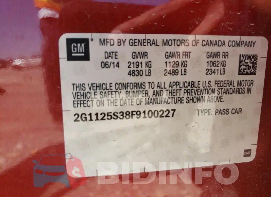 2G1125S38F9100227 Photo# 13