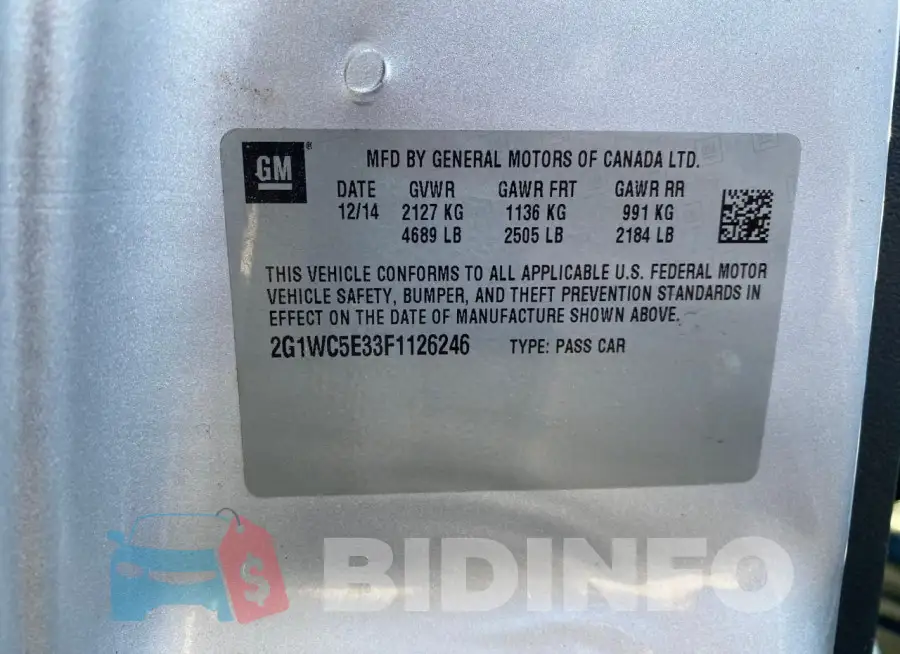 2G1WC5E33F1126246 Photo# 10