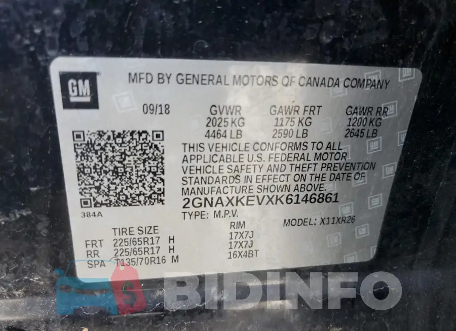 2GNAXKEVXK6146861 Photo# 13