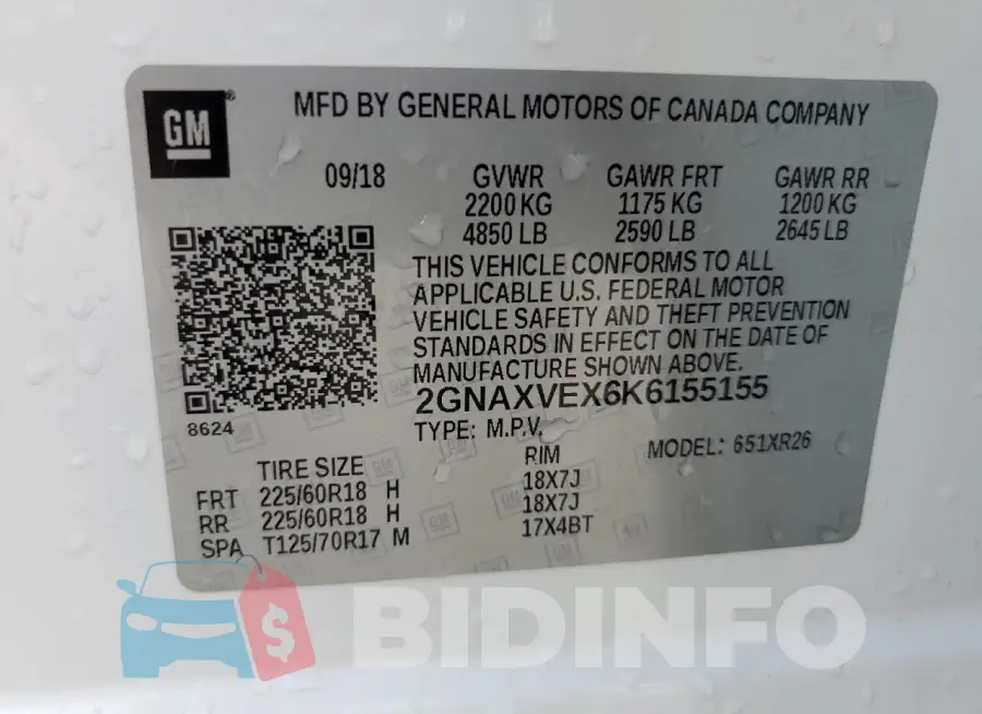 2GNAXVEX6K6155155 Photo# 12