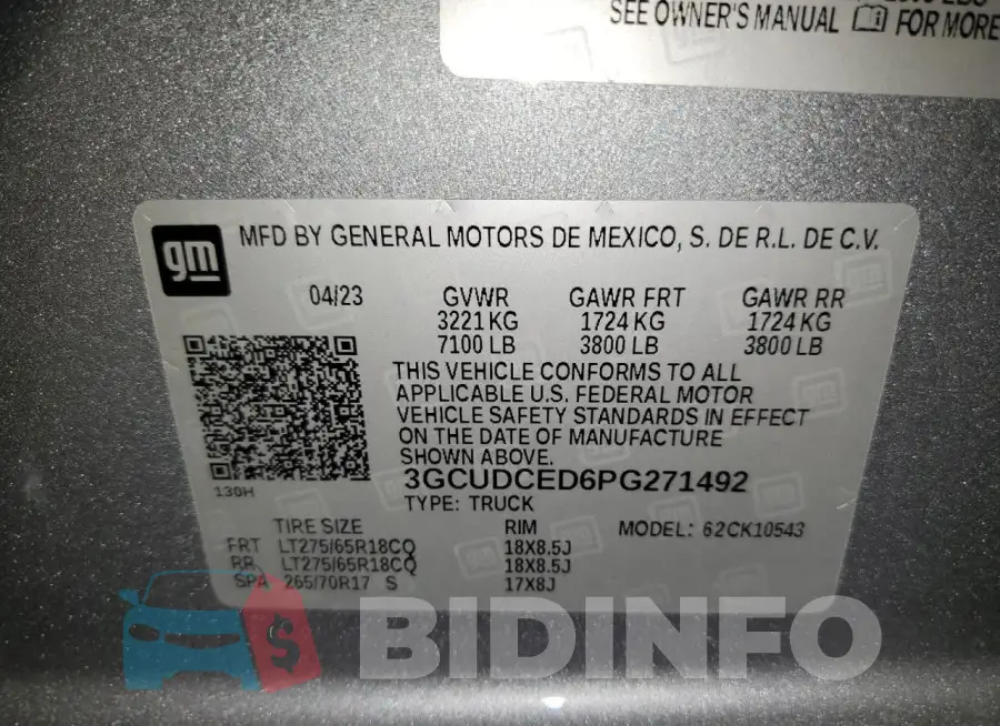 3GCUDCED6PG271492 Photo# 12