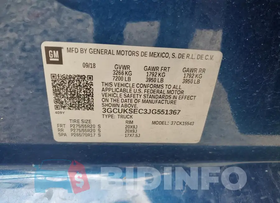 3GCUKSEC3JG551367 Photo# 12