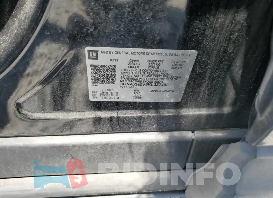 3GNAXHEV5KL337442 Photo# 13