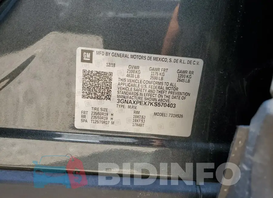 3GNAXPEX7KS570403 Photo# 14