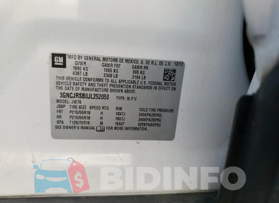 3GNCJRSB0JL252050 Photo# 13
