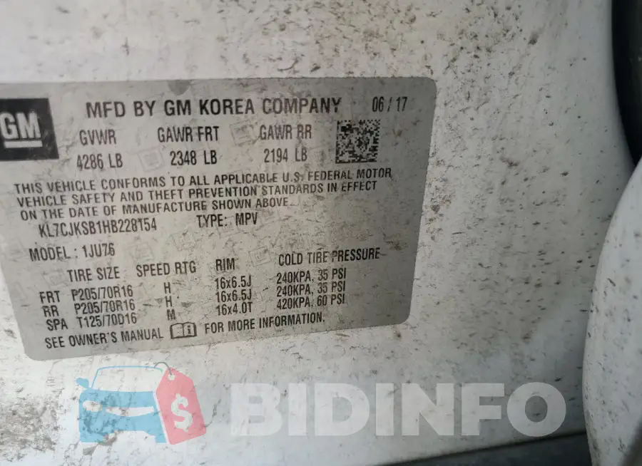 KL7CJKSB1HB228154 Photo# 12