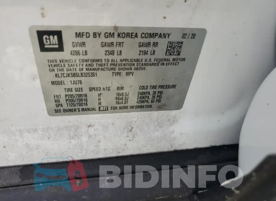 KL7CJKSB5LB325351 Photo# 13