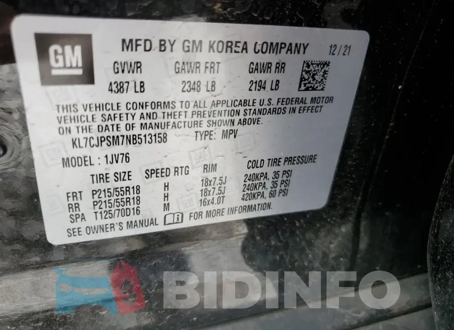 KL7CJPSM7NB513158 Photo# 12