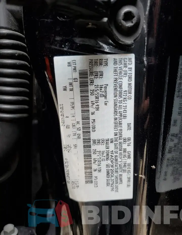 1FADP3F20GL379216 Photo# 12