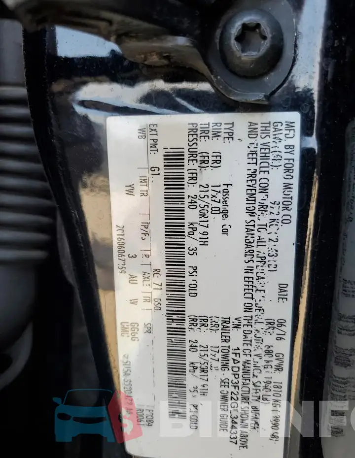 1FADP3F22GL344337 Photo# 12