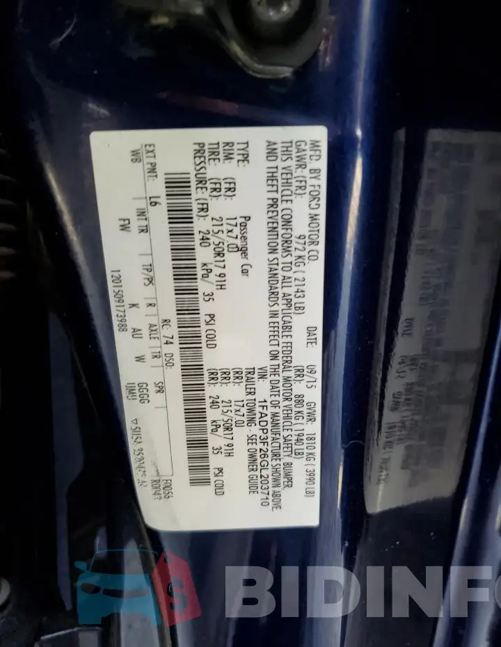 1FADP3F26GL203710 Photo# 12