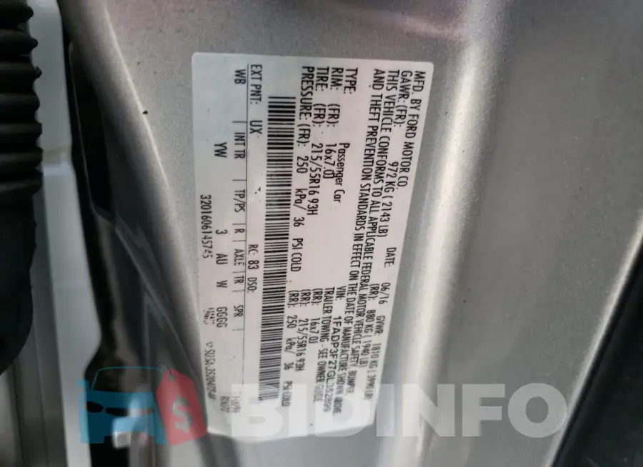 1FADP3F27GL352899 Photo# 13