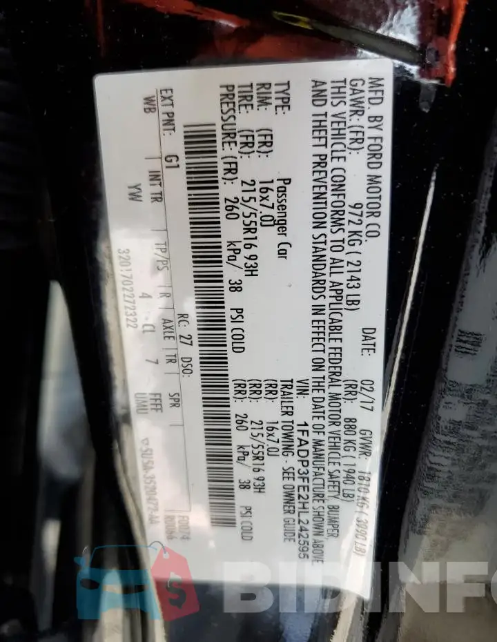 1FADP3FE2HL242595 Photo# 12
