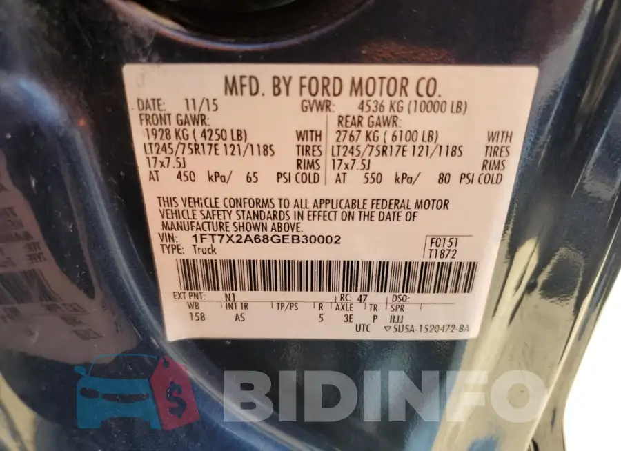 1FT7X2A68GEB30002 Photo# 13