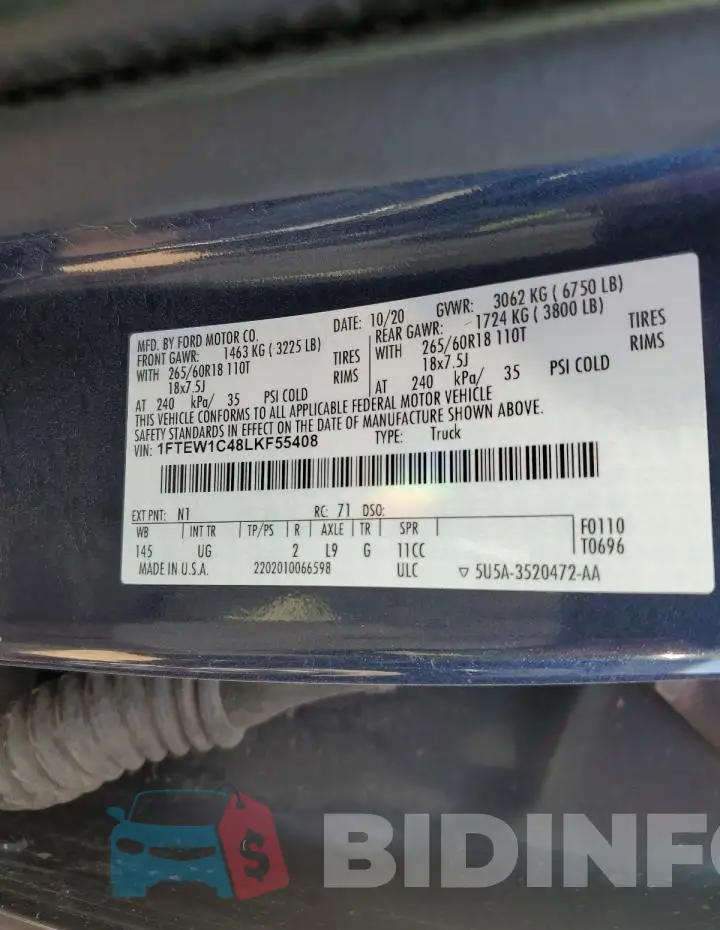 1FTEW1C48LKF55408 Photo# 12