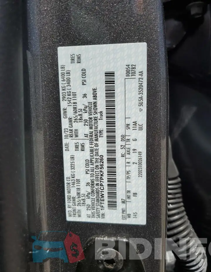 1FTEW1CP7PKF56260 Photo# 13