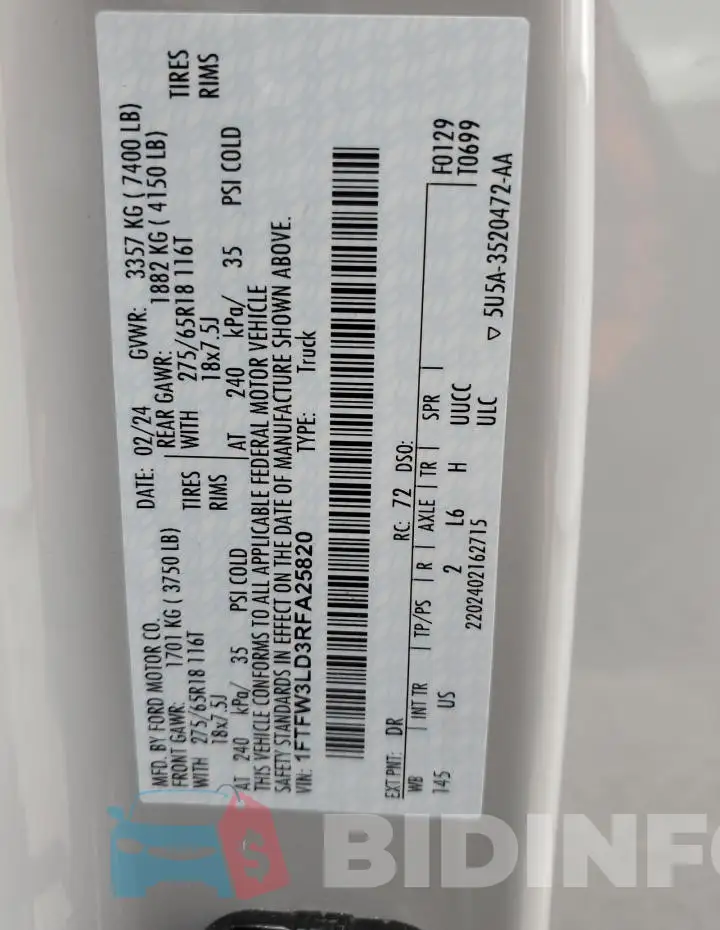 1FTFW3LD3RFA25820 Photo# 12