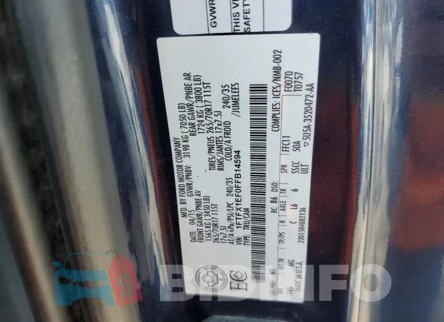 1FTFX1EF0FFB14594 Photo# 12