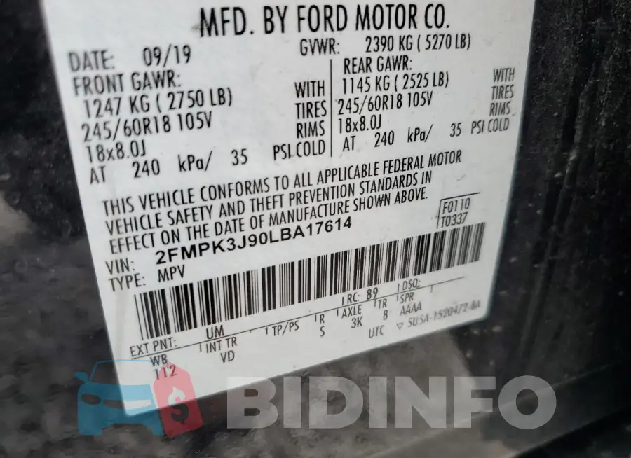 2FMPK3J90LBA17614 Photo# 14
