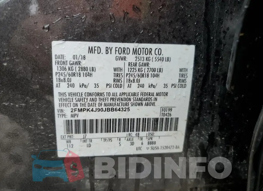 2FMPK4J90JBB64325 Photo# 13
