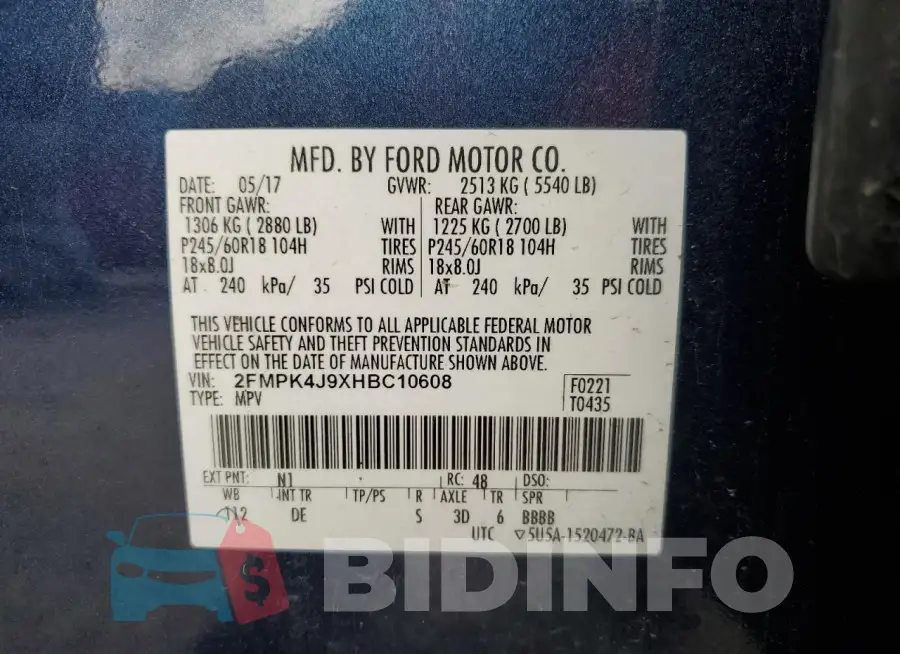 2FMPK4J9XHBC10608 Photo# 12