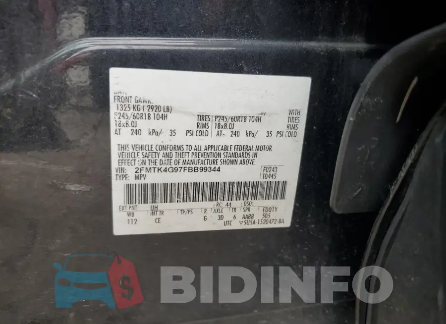 2FMTK4G97FBB99344 Photo# 13