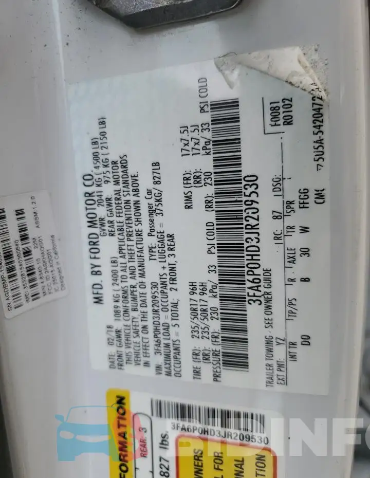 3FA6P0HD3JR209530 Photo# 12