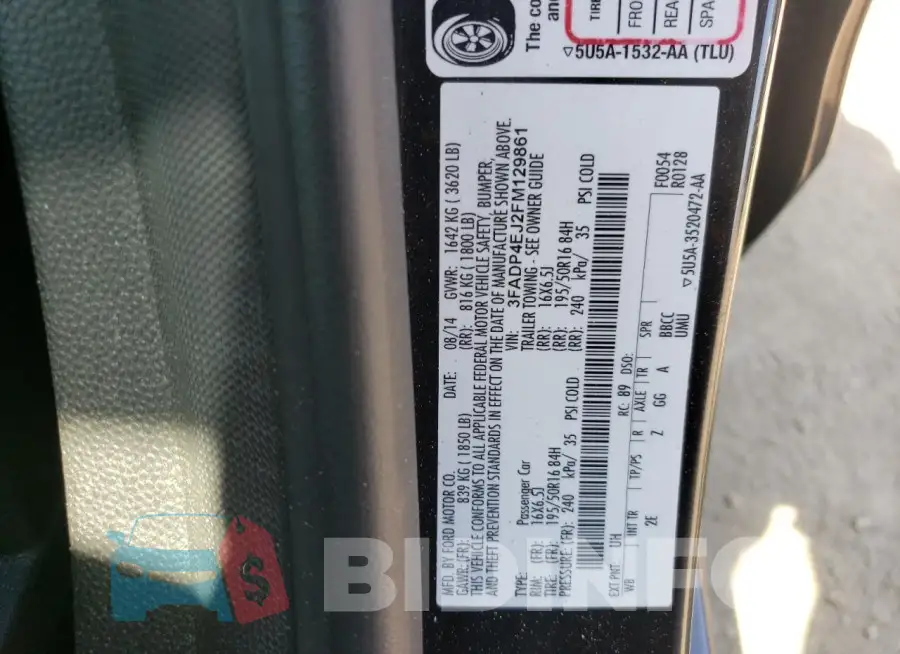3FADP4EJ2FM129861 Photo# 12