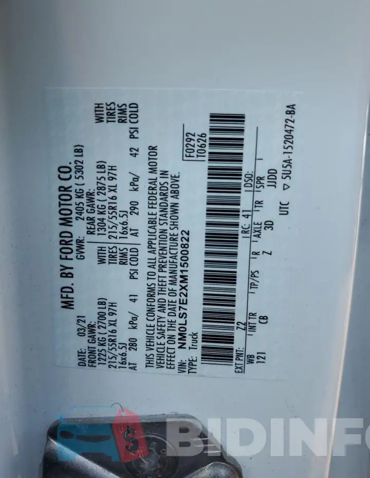 NM0LS7E2XM1500822 Photo# 12