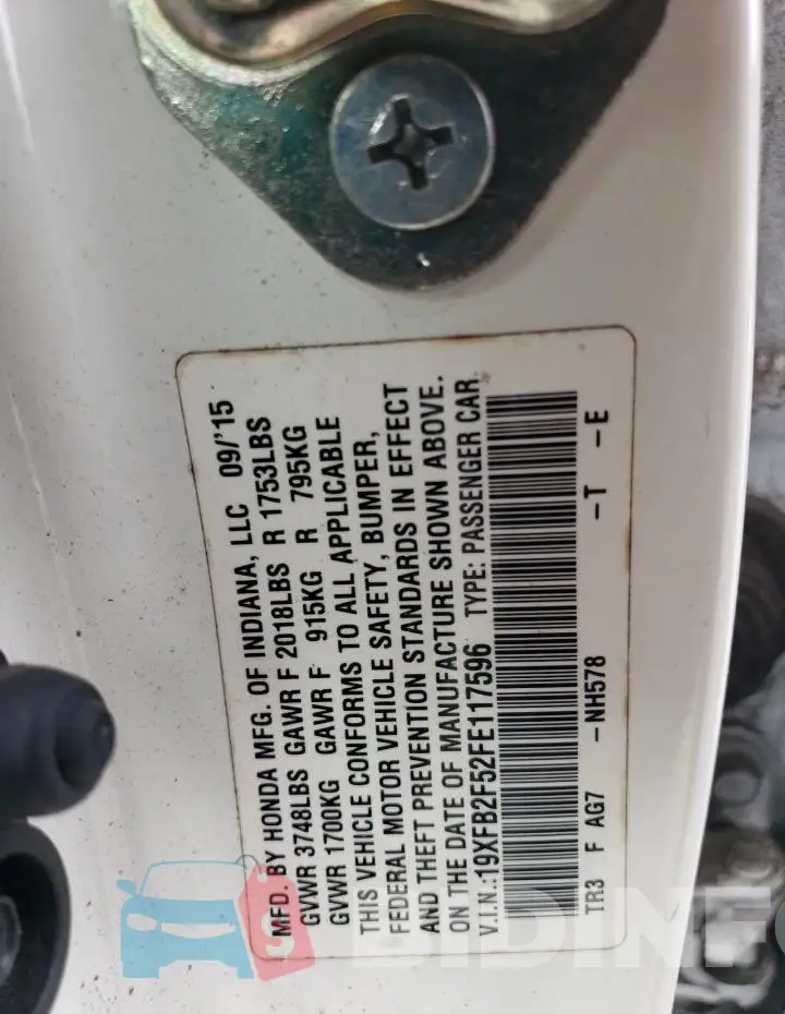 19XFB2F52FE117596 Photo# 12