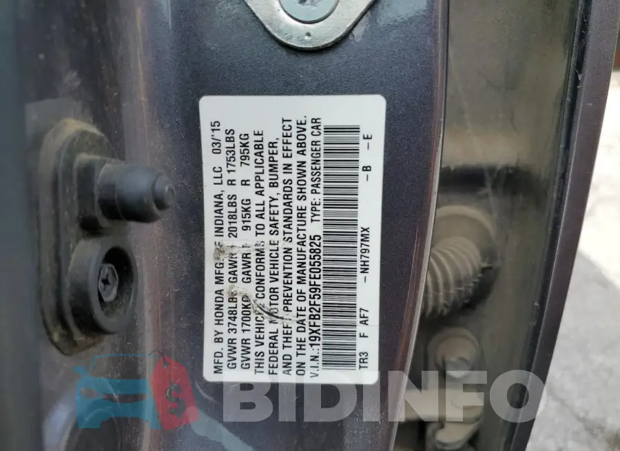 19XFB2F59FE055825 Photo# 12