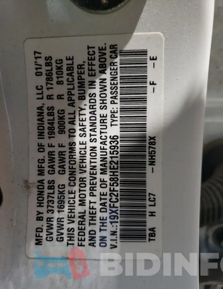 19XFC2F58HE215936 Photo# 13