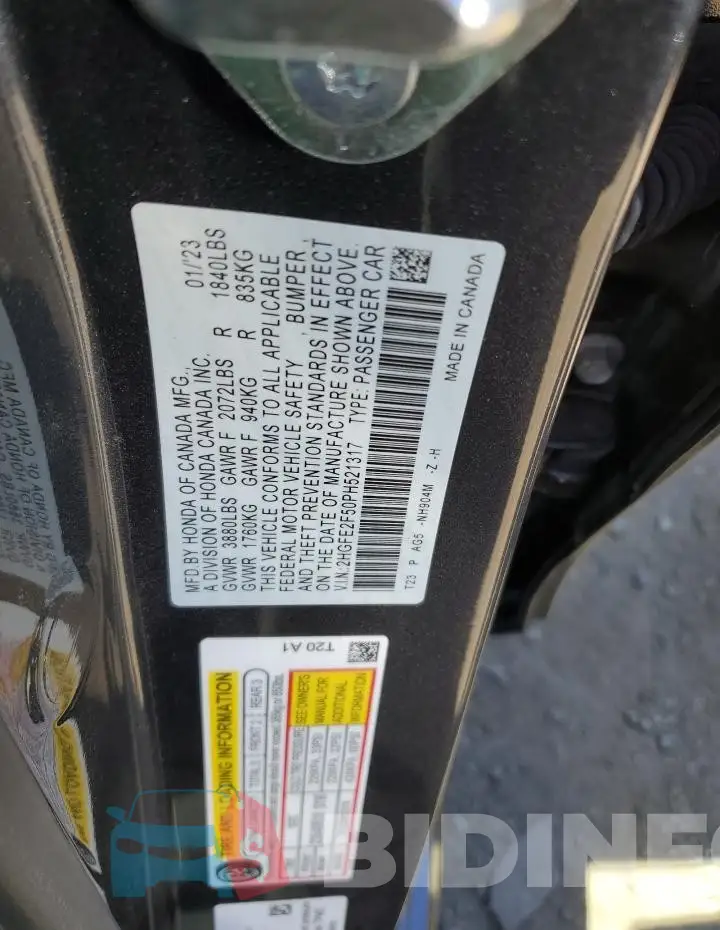 2HGFE2F50PH521317 Photo# 13