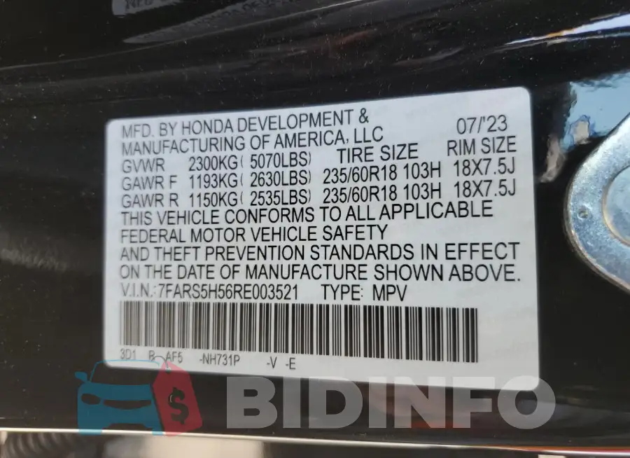 7FARS5H56RE003521 Photo# 13