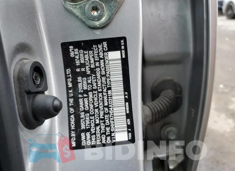 SHHFK7H54JU231188 Photo# 12